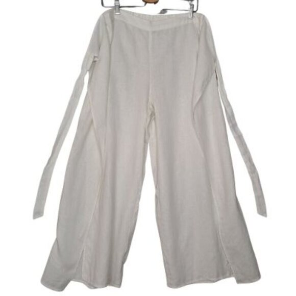 1. State Tie-Waist Wide Leg Linen Pants Trousers - Picture 4 of 8